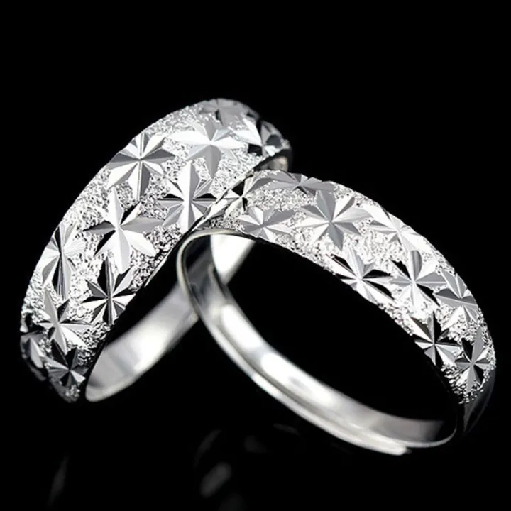 Weihua%20silver-plated%20rings%20wholesale%20couple%20rings%20temperament%20women's%20hands%20decorated%20with%20stars%20women's%20rings%20opening%20men%20and%20women%20-%20Image%202