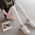 Ice Silk Leggings Women's Thin Outer Wear Spring and Summer Ultra-Thin Slimming Elastic plus Size Tight White Cropped Skinny Pants. 