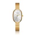 Women Quartz Watch Luxury Oval Shaped Fashion Mini Case Small Roman Numeral Dial Female Full Metal Band Watches Niche Wristwatch. 