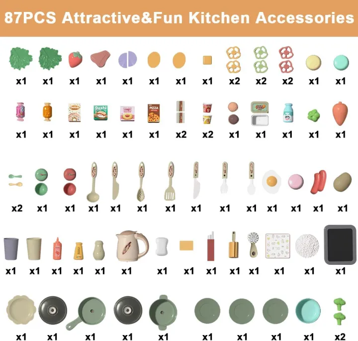 Kids%20Kitchen%20Playset%2087PCS%20Mini%20Kitchen%20Toy%20Set,%20Toddler%20Cooking%20Pretend%20Play%20Kitchen%20Appliances%20with%20Light%20&%20Sound%20Simulation%20of%20Spray%20Sink%20Fruit%20Vegetable%20Children%20Role%20Play%20Toy%20for%20Girls%20Boys%20Gift%20-%20Image%207