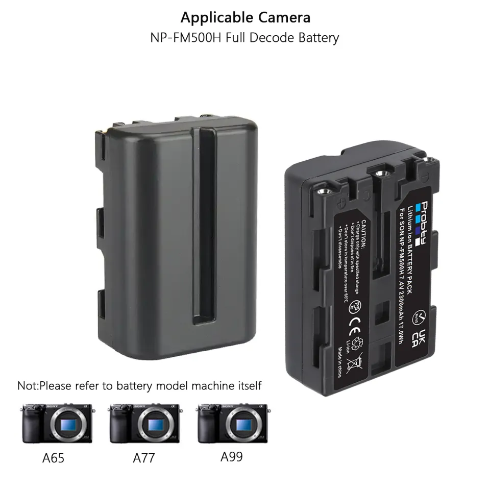 DSTE 2x NP-FM500H Akku Für Sony Alpha Kameras – Kompatibel Mit A200, A300, A350, A700, A58, A99 Uvm.