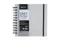 Brustro Toned Paper Grey Sketchbook Wiro Bound, Size 6" x 6" 120GSM- 120 Pages.