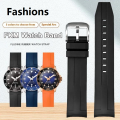 Fashions Luxury 21mm High Grade FKM Strap for Tissot 1853 Sea Star Diving T120 Men Curved End Fluoro Rubber Watch Band Bracelet Accessories.