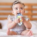 Rabbit shape Baby Music Cell Phone Toy and Teether for Learning and Play Early Education Telephone with Silicone Teether Music Lights for 0-1 Year or above Old Kids.