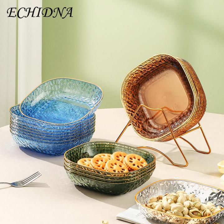Multi-functional Plate for Serving Display Purposes Stylish Translucent Storage Plate Multi-function Spit Bone Dish for Home Supplies Light Luxury Style Perfect for Southeast Asian Buyers Plate