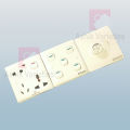 5 Gang Switch Multi Socket with Fan Dimer with without 3 Gang PVC Back Part back box.