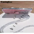 For Realme C33 Case Shiny Ring Glitter Soft Transparent Holder Stand Back Cover with String Casing for Realme C33 Phone Cases Cover Stars Moon Girls. 