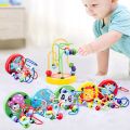 Baby Montessori Educational Math Toy Wooden mini Circles Bead Wire Maze Roller Coaster Abacus Puzzle toys For Kids Boy Girl Gift.