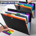 Multipurpose File Folder 7-grid Expanding File Folder Large Capacity A4 Size Document Organizer Lightweight Reusable Perfect for Southeast Asian Buyers.