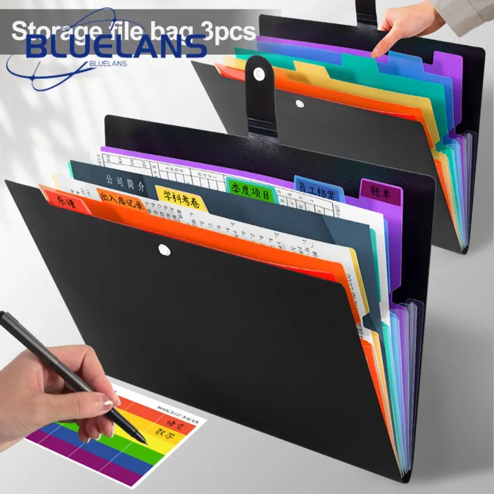 Multipurpose File Folder 7-grid Expanding File Folder Large Capacity A4 Size Document Organizer Lightweight Reusable Perfect for Southeast Asian Buyers