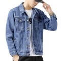 2024 Jacket Men's Casual Cotton Black Denim Jaqueta Jeans Masculina Slim Washed Retro Classic Blue Jeans Coat Male Men Clothing. 