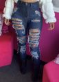 High Waist Ripped Jeans For Women Fashion Trendy Stretch Jeans Casual Denim Pencil Pants S-2XL drop shipping.