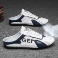 2023 New Style Half Slip-on Shoes Comfortable Flat Shoes Net Mens Shoes Breathable Men Sneakers Comfortable Zapatos Para Hombres.