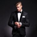 Fashion Men Suits Black Classic Shawl Lapel Single Button Blazer Business Casual Wedding Groom Tuxedo 2 Piece Male Suit Slim Fit. 
