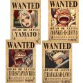 New Anime One Piece Luffy 3 Billion Bounty Wanted Posters Four Emperors Kid Action Figures Vintage Wall Decoration Poster Toys.