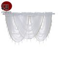 Solid White Valance Curtains Tulle For Living Room Sheer Curtain For Kitchen Bedroom Voile With Beads Home Decor Finished Panel.