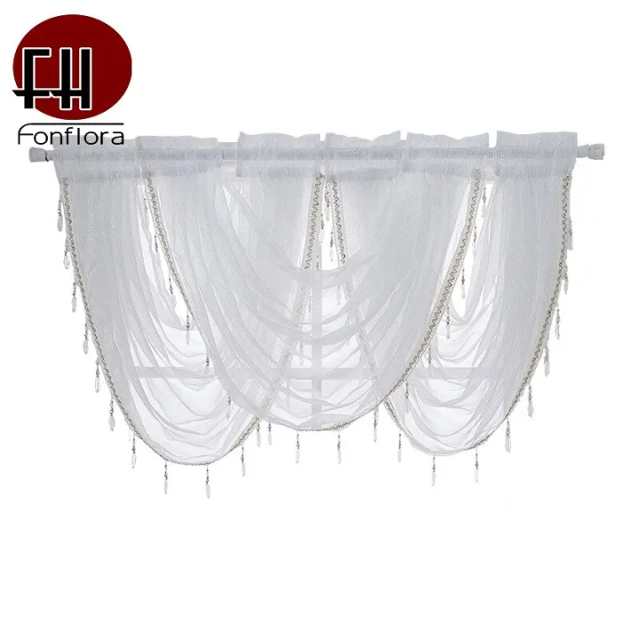 Solid%20White%20Valance%20Curtains%20Tulle%20For%20Living%20Room%20Sheer%20Curtain%20For%20Kitchen%20Bedroom%20Voile%20With%20Beads%20Home%20Decor%20Finished%20Panel%20-%20Image%202