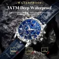 POEDAGAR 973 Moon New Luxury Genuine Leather Men Quartz Watches Luminous Daily Life Waterproof Chronograph fashion Analog Watch for men - Watch For Men.