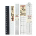 MUJI stationery black and white ruler 15CM double-sided scale mini portable student aluminum ruler grid ruler. 