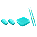 Air Drum Electronic Virtual Air Drum Drumsticks Pedals Cyan. 