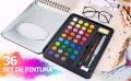 Keep Smiling 36 Colors Watercolor Cake Set Multicolor Pigment with Brush & Sponge Tin Box for School & Art Use.