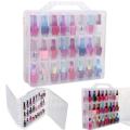 48 Cells 2 Layer Nail Polish Organizer Portable Clear Storage Case.