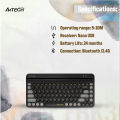 A4tech Fstyler FBK30 Multi-Mode Wireless Keyboard - 2.4G & Bluetooth Connection - Mobile/Tablets Stand - Round Keycaps - Compact Size - Compatible with Windows / Mac / iOS / Android - Blackcurrent. 