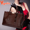 Yogodlns Crocodile Pattern Handle Bag Women PU Leather Handbag Large Capacity Shoulder Bag Brands Crossbody Bag Winter New Purse. 