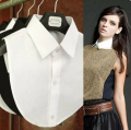 Women Men Cotton Fake Collar Blouse Vintage Solid Detachable Shirt Collar False Lapel Blouse Top Clothes Accessories.