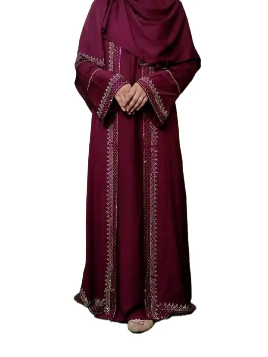 Stone%20Adjust%20Koti%20Party%20Borka%20-Dubai%20Cherry%20Georgette%20Kapor%20-With%20hijab%20-%20Image%202