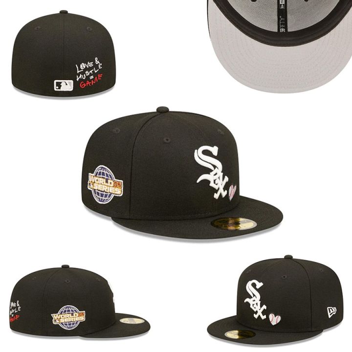 High Quality MLB Chicago White Sox Fitted Hat Men Women 59FIFTY Cap Full Closed Fit Caps Sports Embroidery Hats Topi Daraz .bd