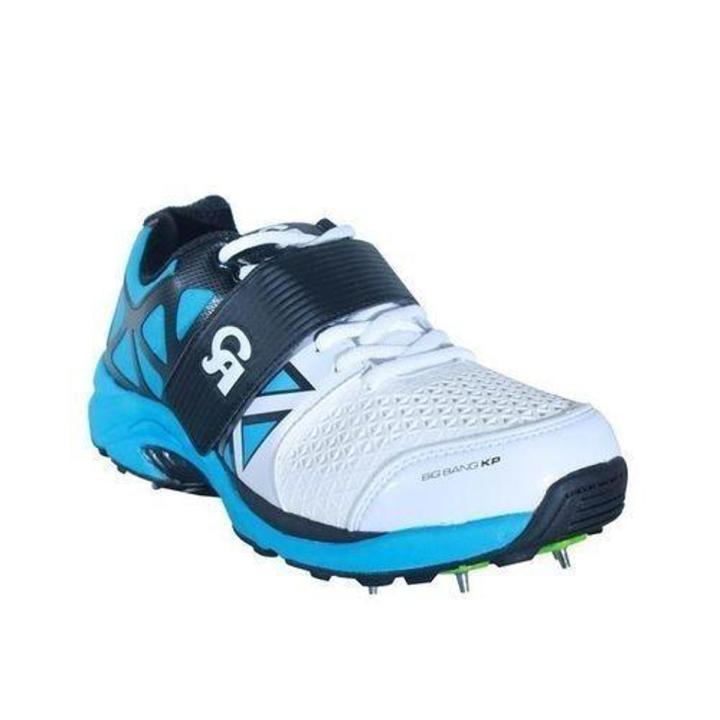 Big Bang Metal Spike (Full) Shoes - White and Sky Blue