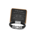 To My Son To My Grandson Bracelet Love You Forever Braided Leather Knot Bracelet Stainless Steel Magnetic Clasp Jewelry Gift.