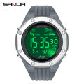 Sanda Men's Watches Sport LED Digital Waterproof Pedometer Wristwatches 6117.