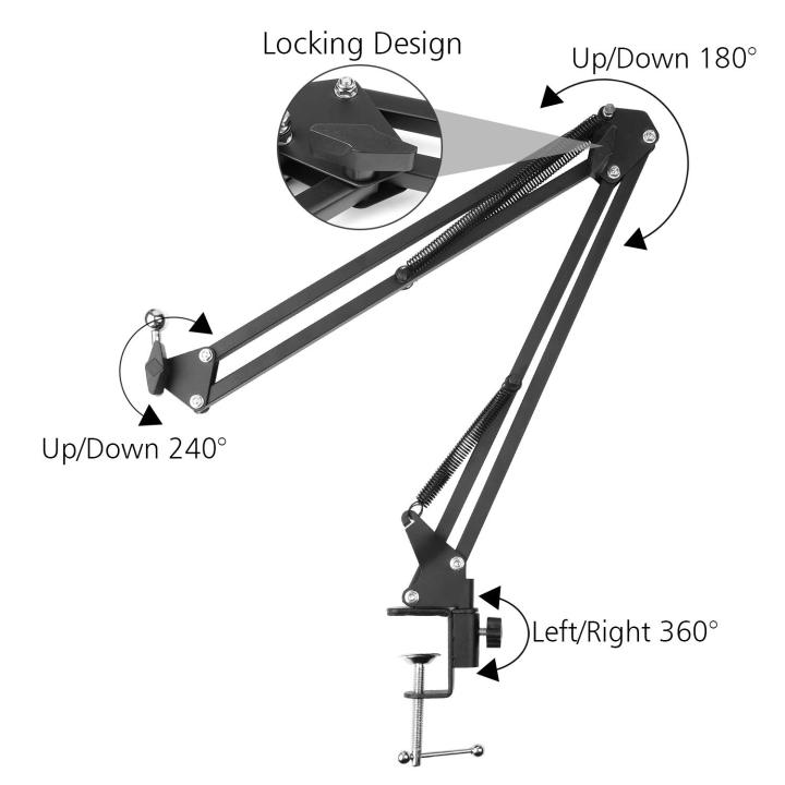 Overhead Phone Video Stand Phone suspension stand scissor arm comes with phone clip and ball head camera mount fitting well cell phone