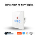 Wifi Smart Fan Light Switch with Speed Control Glass Panel Can Control Remotely Work for Tuya Alexa Google Home Smart Life.