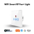 Wifi Smart Fan Light Switch with Speed Control Glass Panel Can Control Remotely Work for Tuya Alexa Google Home Smart Life. 