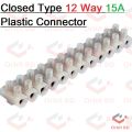 12 Way Heavy Duty AC 220v 15A 12 Way Electrical Screw Terminal Connector PVC Plastic Barrier Terminal Block Strip For Wire Joining Electrical Cable.