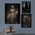 Dark Academia Art Poster Prints For Gallery Living Room Decor Gothic Skull Haunted House Ghost Bride Canvas Painting Wall Art. 