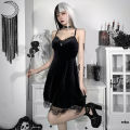 Gothic Style Slim Hottie Suspender Dress Revealing Busty Backless Lace Skirt Short Skirt HY21129AH Shapewear. 