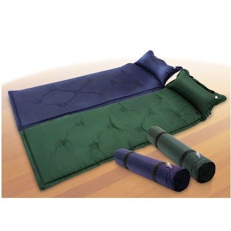 Inflatable Bed - Single Person Inflatable TPU Insulated Folding Camping Sleep Pad Sleeping Mat Tent Mat with attached pillow
