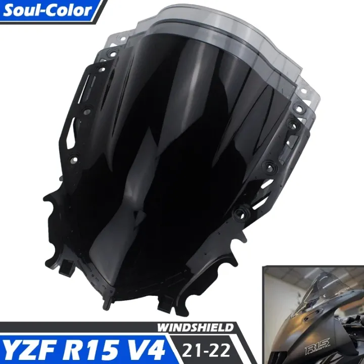 Motorcycle%20R%20Series%20Windshield%20Visor%20Double%20Bubble%20Windscreen%20Fit%20For%20YAMAHA%20R15M%20V4%20(Smoke%20Black)%20-%20Image%206
