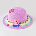 peppa pig Hat Female Korean Version Children's Knitted Sun Breathable Beach Protection Cartoon Straw.