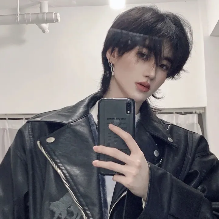 Warrior%20Head%20Wig%20Men's%20Japanese%20Handsome%20Unisex%20Style%20Anchovy%20Head%20Internet%20Celebrity%20Natural%20Wolf%20Tail%20Unisex%20Whole%20Head%20Cover%20-%20Image%203