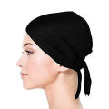 Muslim wear Black hijab inner cap for women synthetic soft cotton 2pcs. 