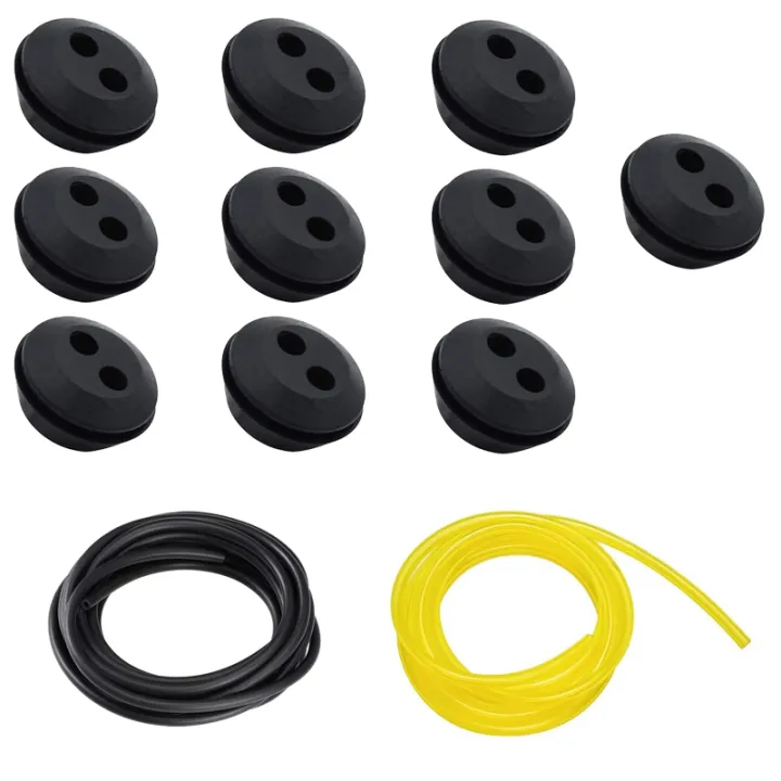 10%20Pcs%202%20Holes%20Fuel%20Tank%20Grommet%20Rubber%20with%20Fuel%20Line%20Pipe%20for%20Brush%20Cutter%20Grass%20Trimmer%20-%20Image%202