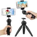 YunTeng 228 Mini Tripod with Phone Holder Clip for Smartphone - Black. 