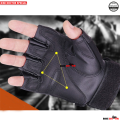 Half finger Military Grade Tactical Outdoor Hand Gloves-Black. 