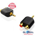 Dual Rca Female (1 Piece) Jack 3.5Mm Mail To Adapter Connector. 