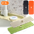 Faucet Splash Guard Draining Tray Mat Kitchen Sink Silicone Faucet Pad Faucet Handle Drip Catcher Tray Sink Splash Guard Drain.